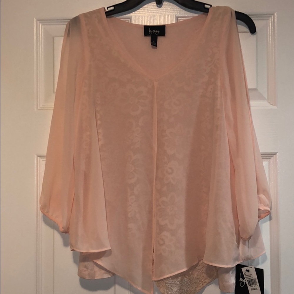 By & By light pink blouse w/ split sleeves size:S